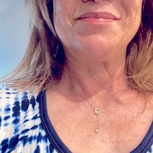 14 k gold diamond cross necklace